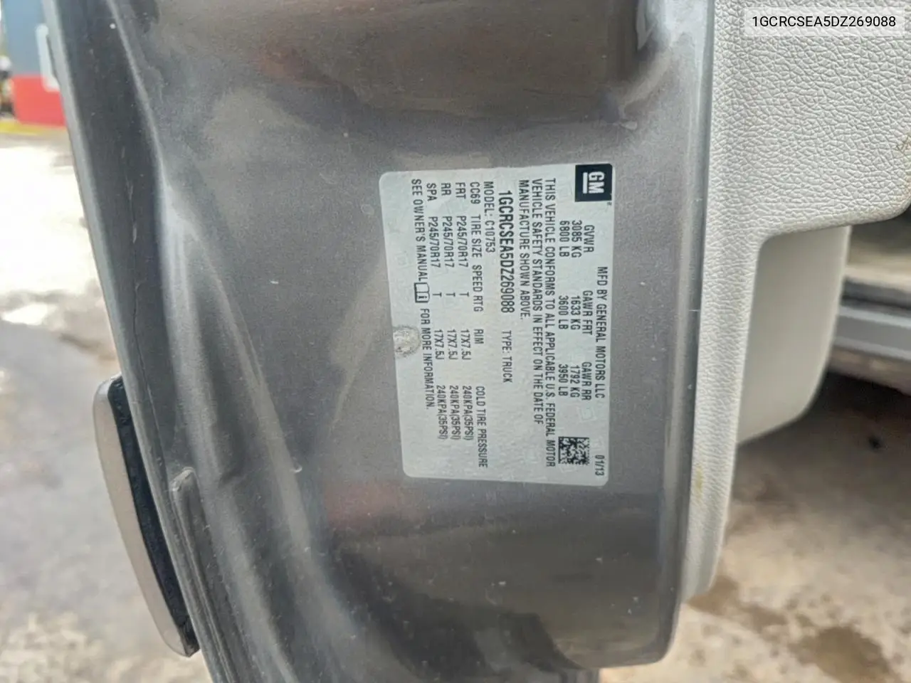 1GCRCSEA5DZ269088 2013 Chevrolet Silverado C1500 Lt