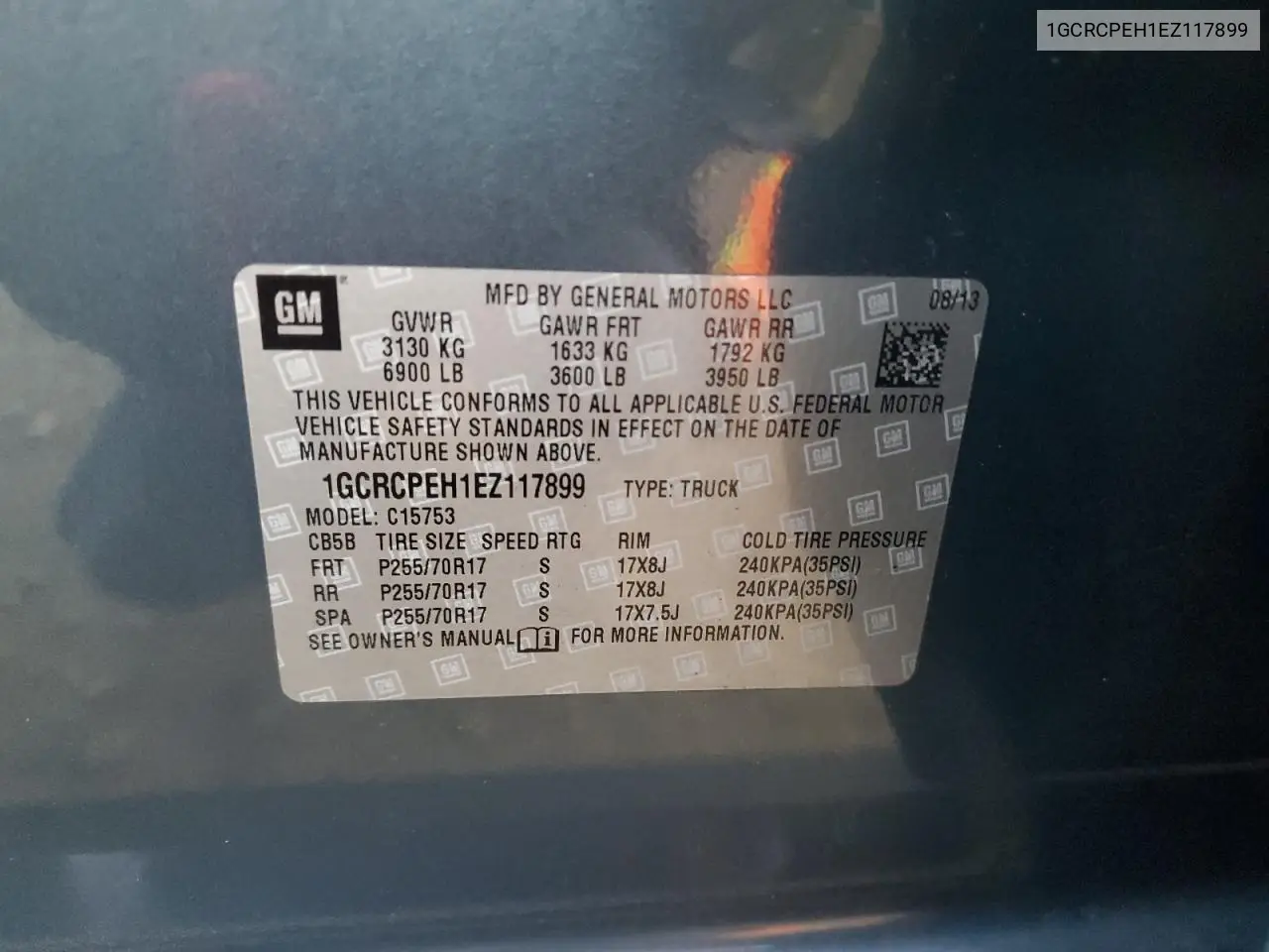 1GCRCPEH1EZ117899 2014 Chevrolet Silverado C1500