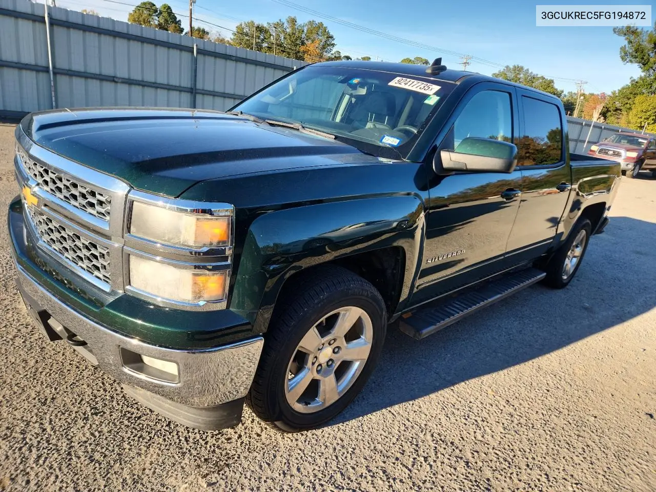 3GCUKREC5FG194872 2015 Chevrolet Silverado K1500 Lt