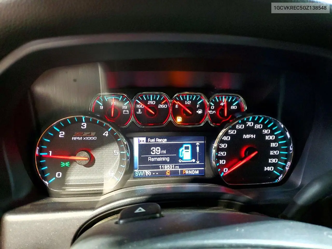 1GCVKREC5GZ138548 2016 Chevrolet Silverado K1500 Lt