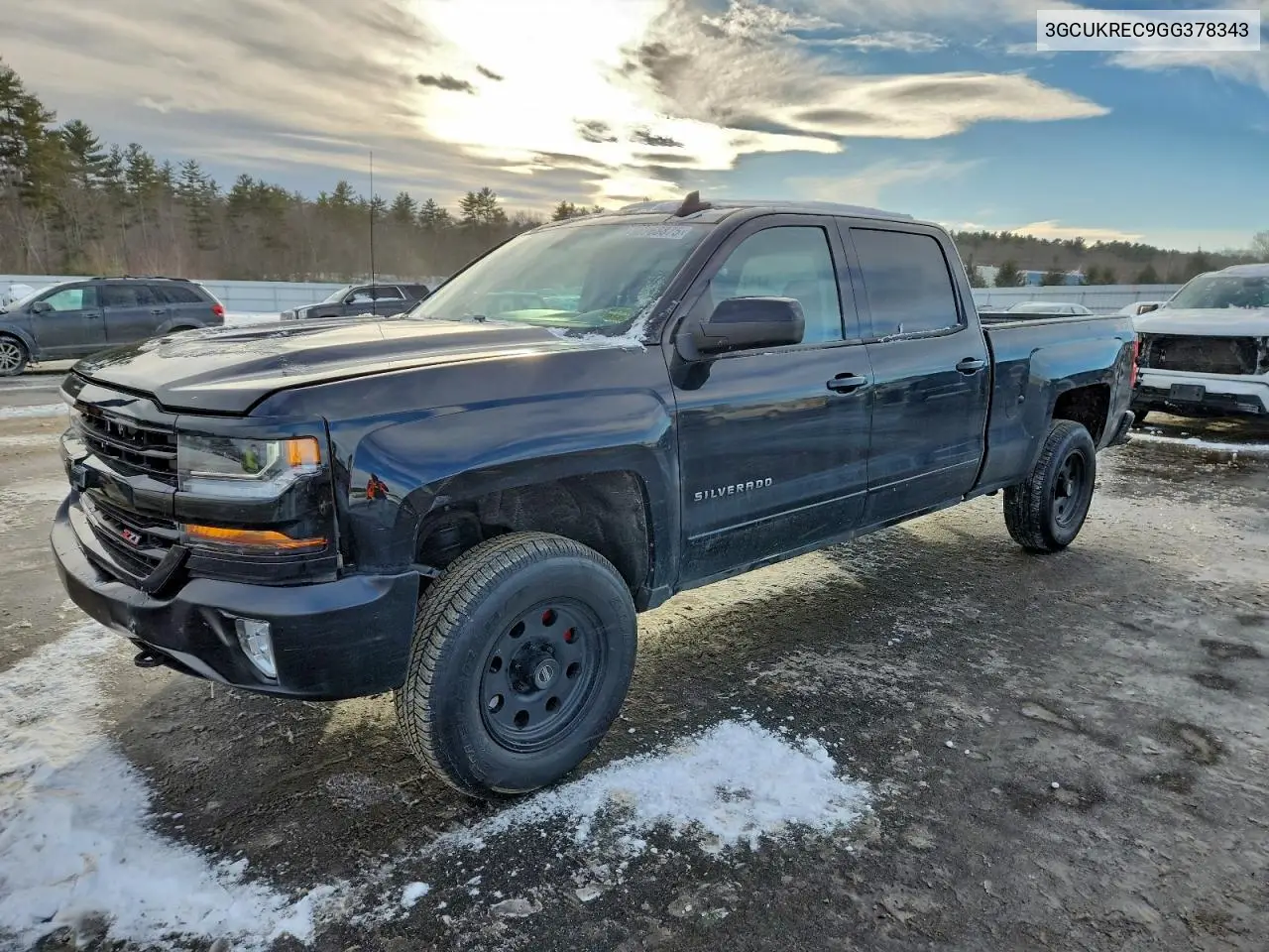3GCUKREC9GG378343 2016 Chevrolet Silverado K1500 Lt