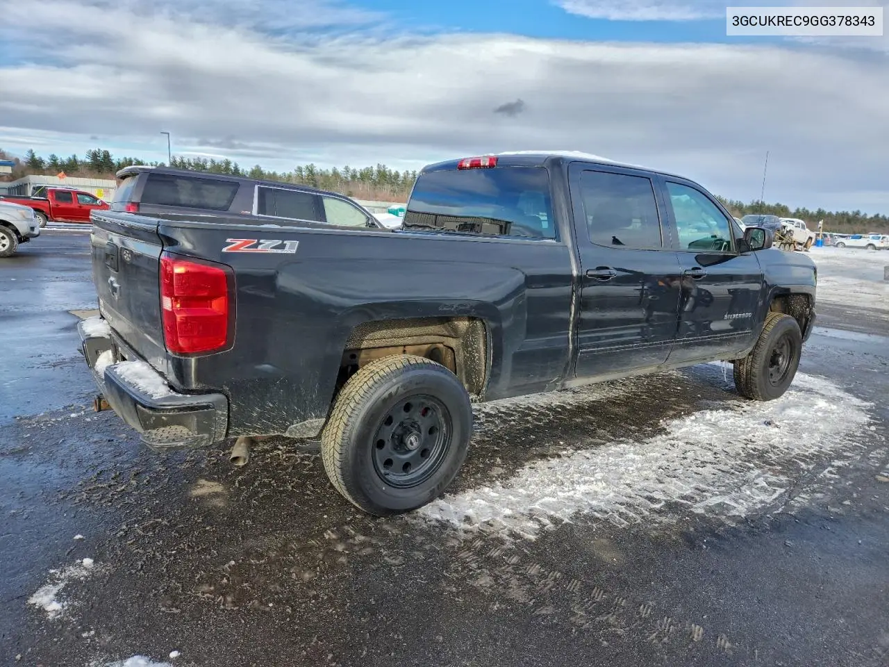 3GCUKREC9GG378343 2016 Chevrolet Silverado K1500 Lt
