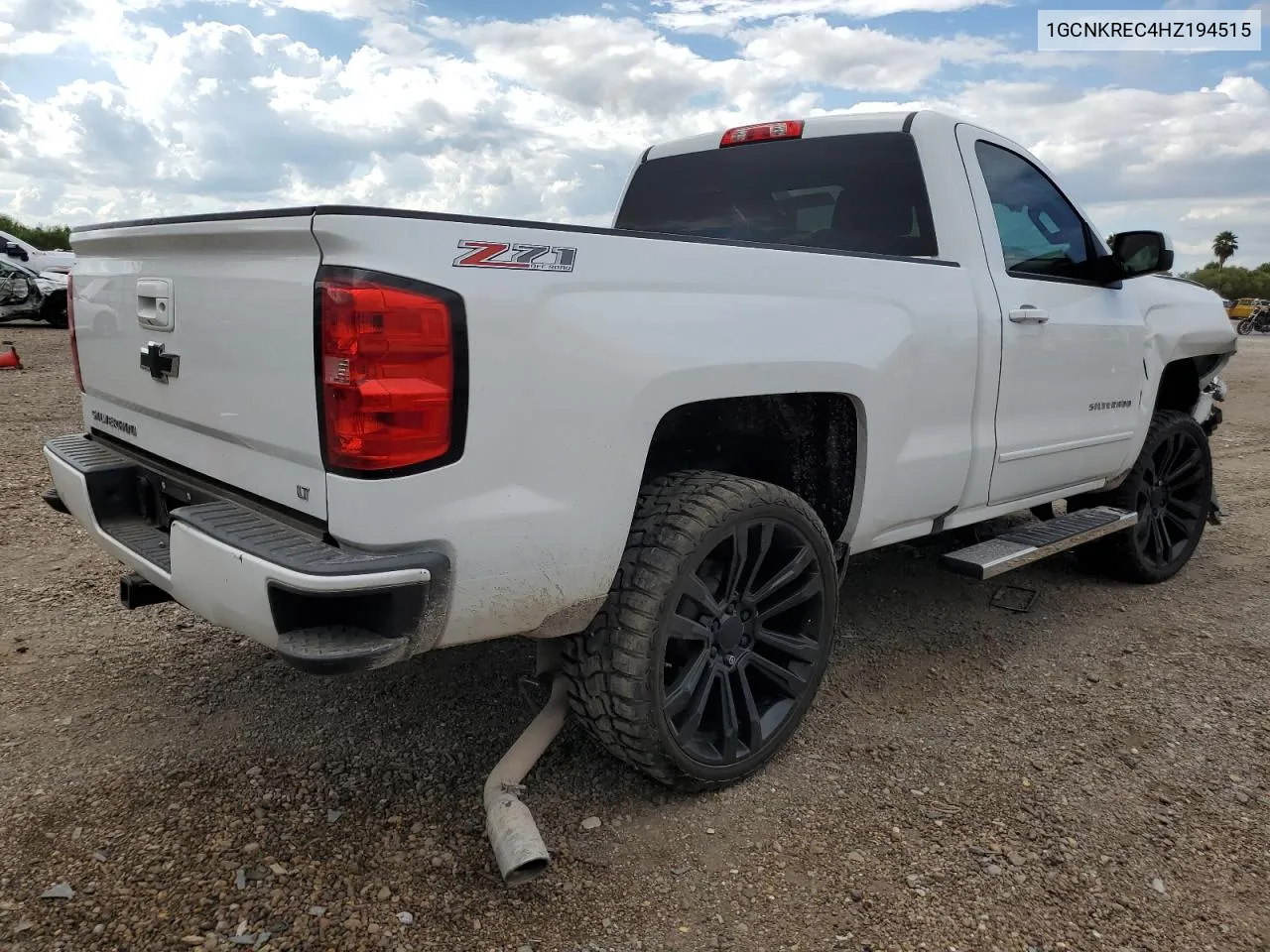 2017 Chevrolet Silverado K1500 Lt VIN: 1GCNKREC4HZ194515 Lot: 72741524