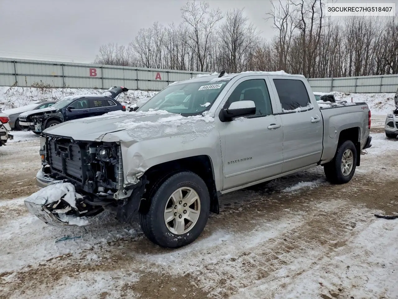 3GCUKREC7HG518407 2017 Chevrolet Silverado K1500 Lt
