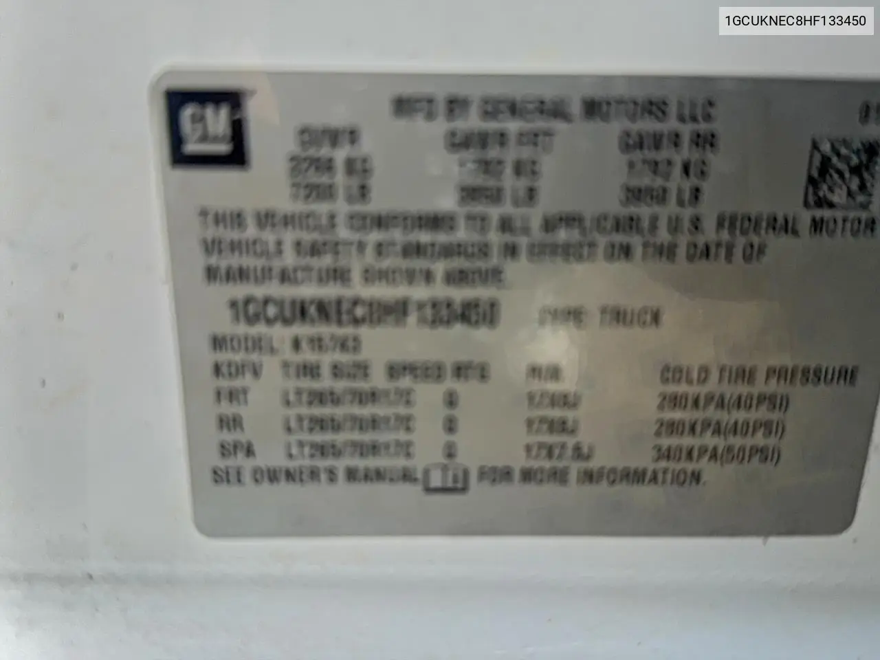 1GCUKNEC8HF133450 2017 Chevrolet Silverado K1500