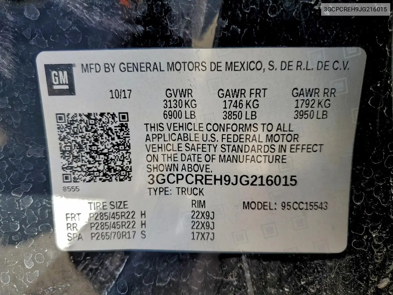 3GCPCREH9JG216015 2018 Chevrolet Silverado C1500 Lt