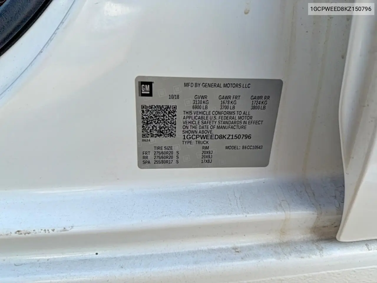 1GCPWEED8KZ150796 2019 Chevrolet Silverado C1500 Ltz