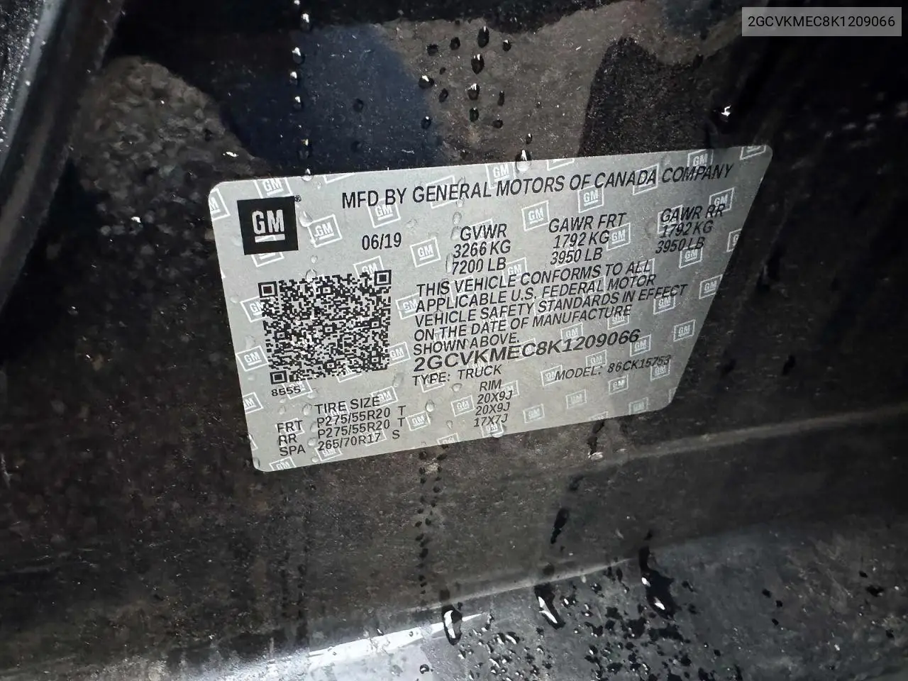 2GCVKMEC8K1209066 2019 Chevrolet Silverado Ld K1500 Custom