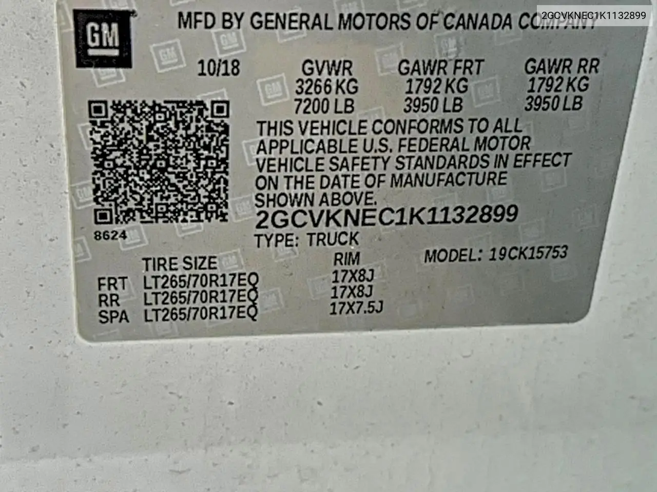 2GCVKNEC1K1132899 2019 Chevrolet Silverado Ld K1500 Base/Ls