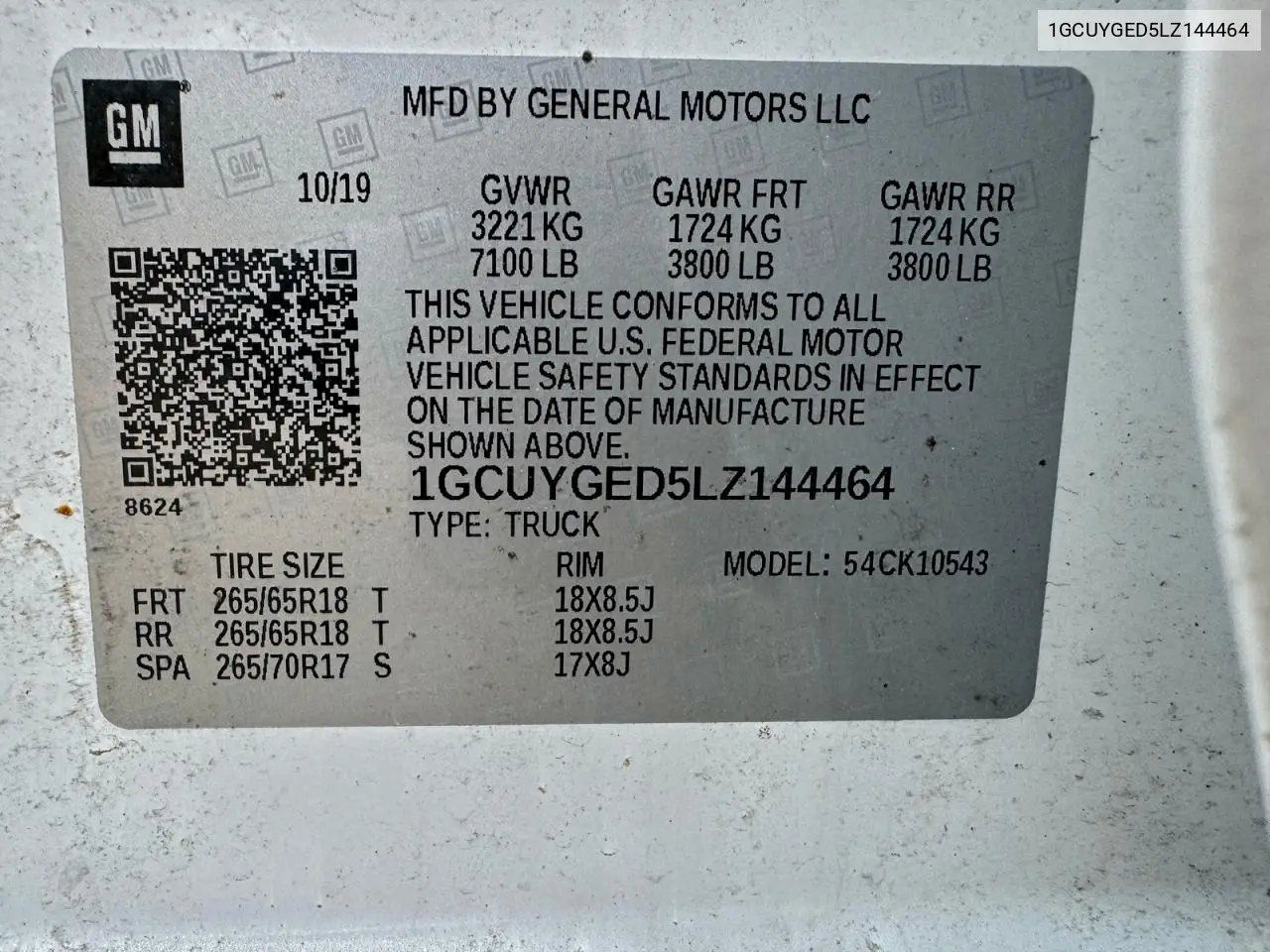 1GCUYGED5LZ144464 2020 Chevrolet Silverado K1500 Ltz