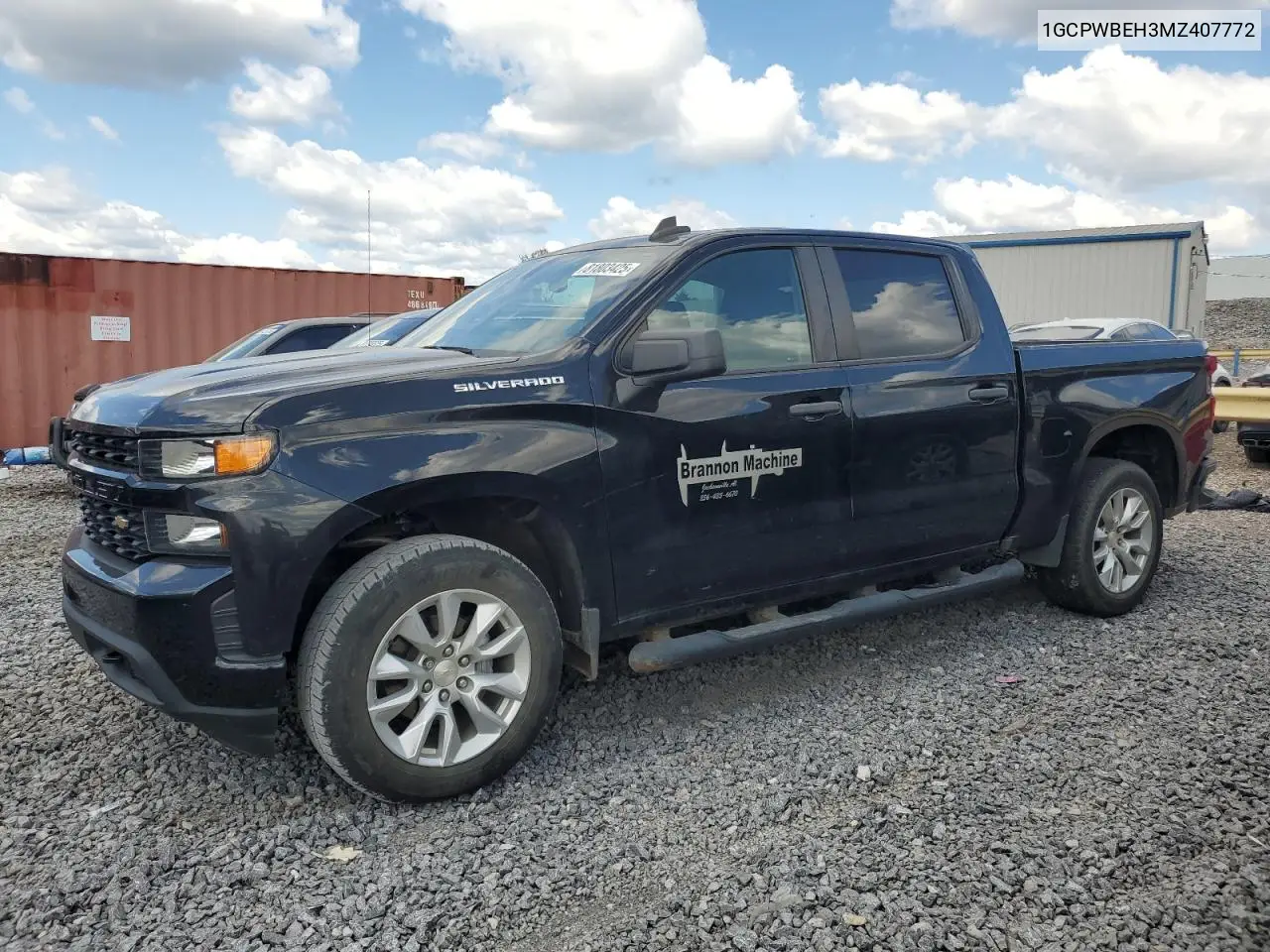 1GCPWBEH3MZ407772 2021 Chevrolet Silverado C1500 Custom