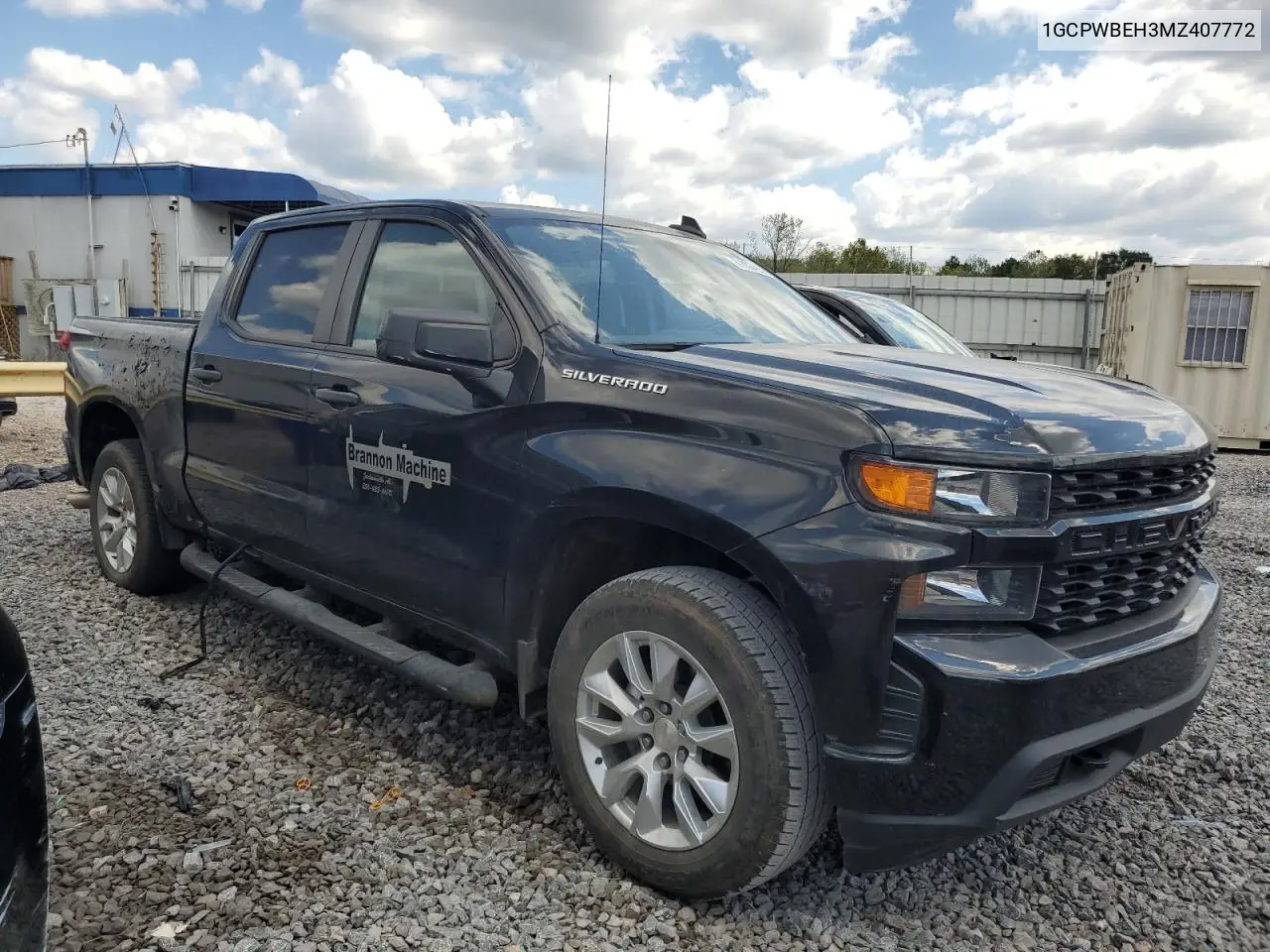 1GCPWBEH3MZ407772 2021 Chevrolet Silverado C1500 Custom