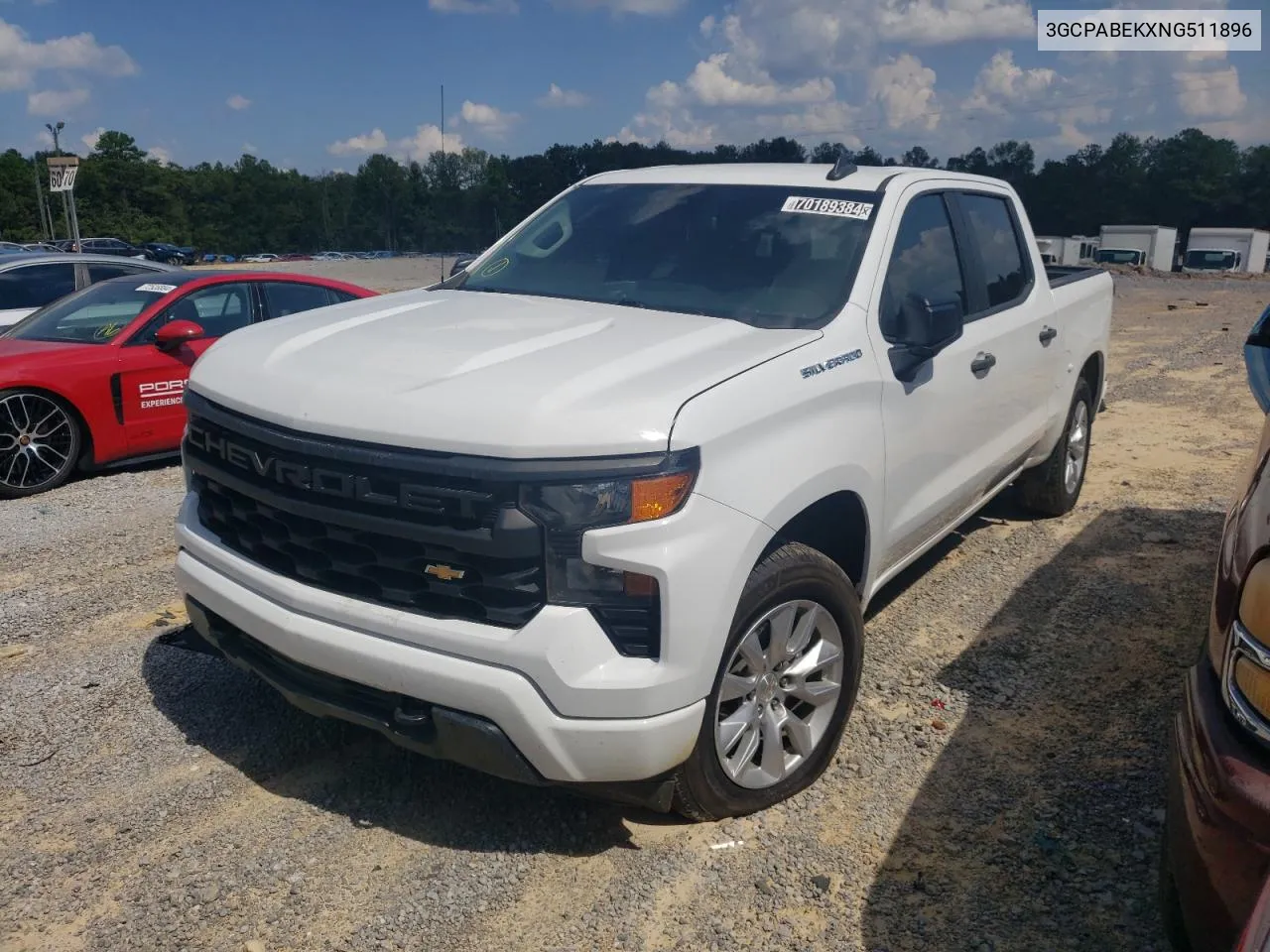 2022 Chevrolet Silverado C1500 Custom VIN: 3GCPABEKXNG511896 Lot: 70189384