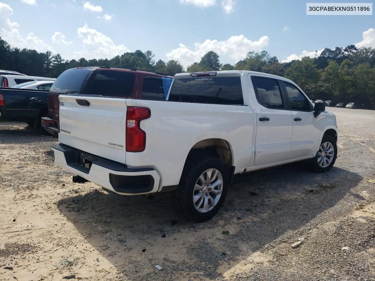 2022 Chevrolet Silverado C1500 Custom VIN: 3GCPABEKXNG511896 Lot: 70189384