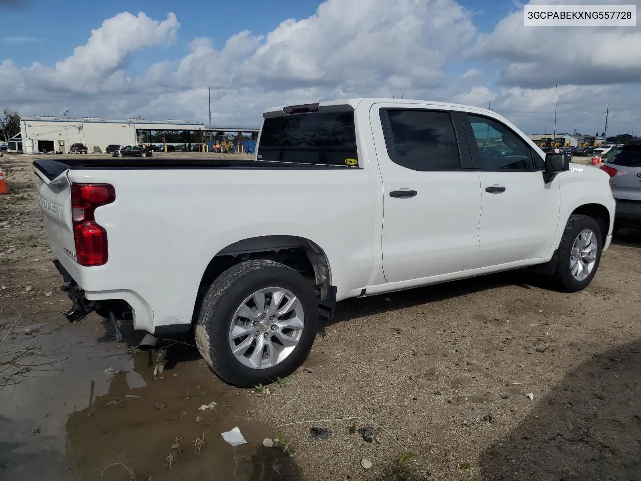 2022 Chevrolet Silverado C1500 Custom VIN: 3GCPABEKXNG557728 Lot: 72606214