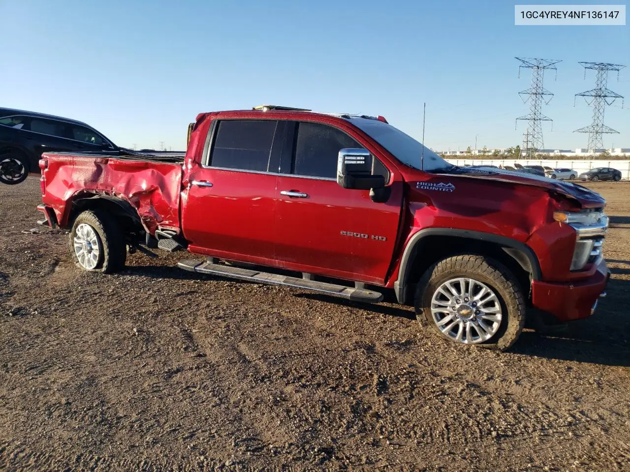 1GC4YREY4NF136147 2022 Chevrolet Silverado K2500 High Country