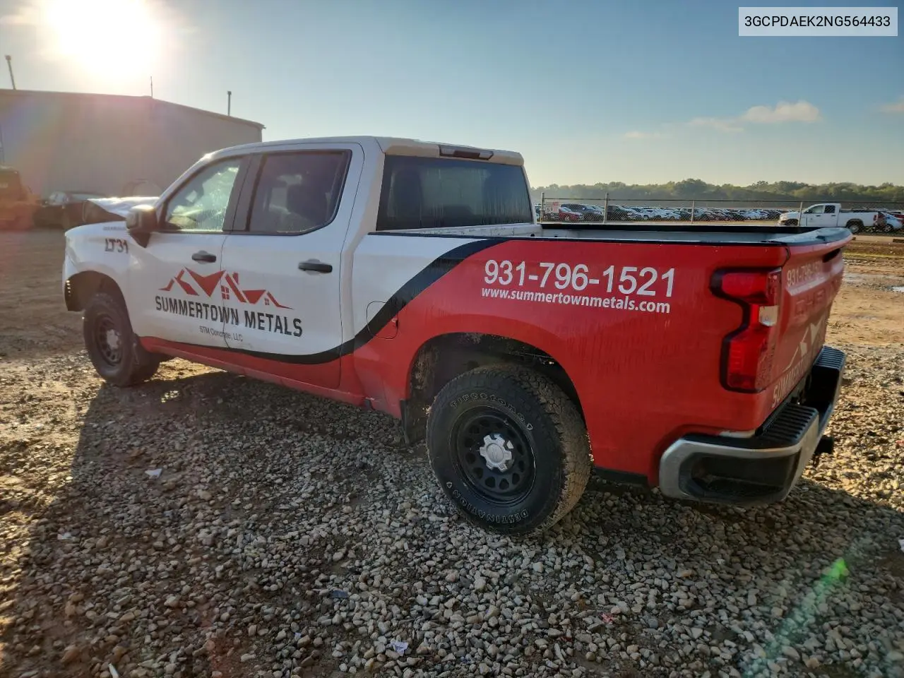 3GCPDAEK2NG564433 2022 Chevrolet Silverado K1500