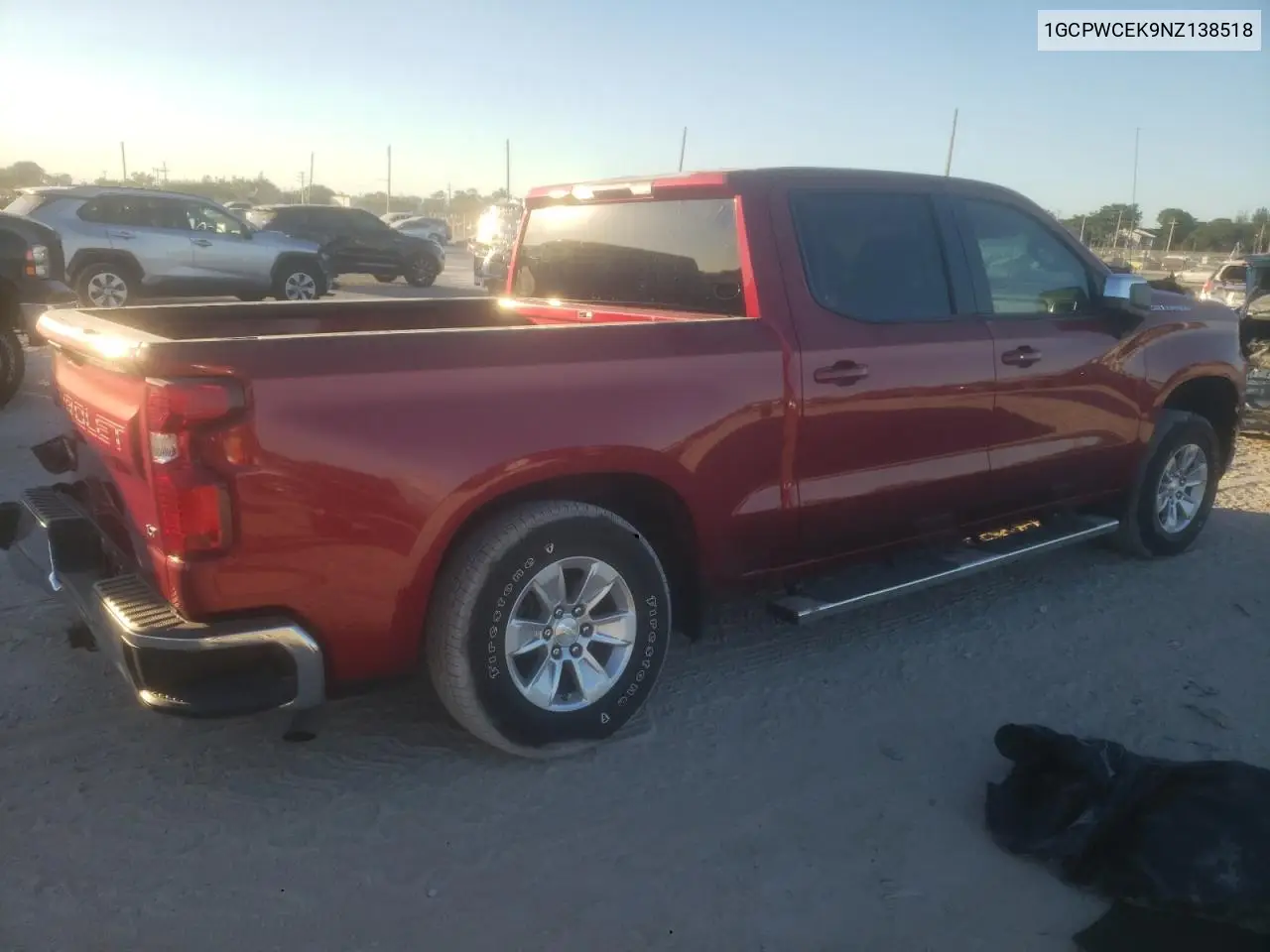 1GCPWCEK9NZ138518 2022 Chevrolet Silverado Ltd C1500 Lt