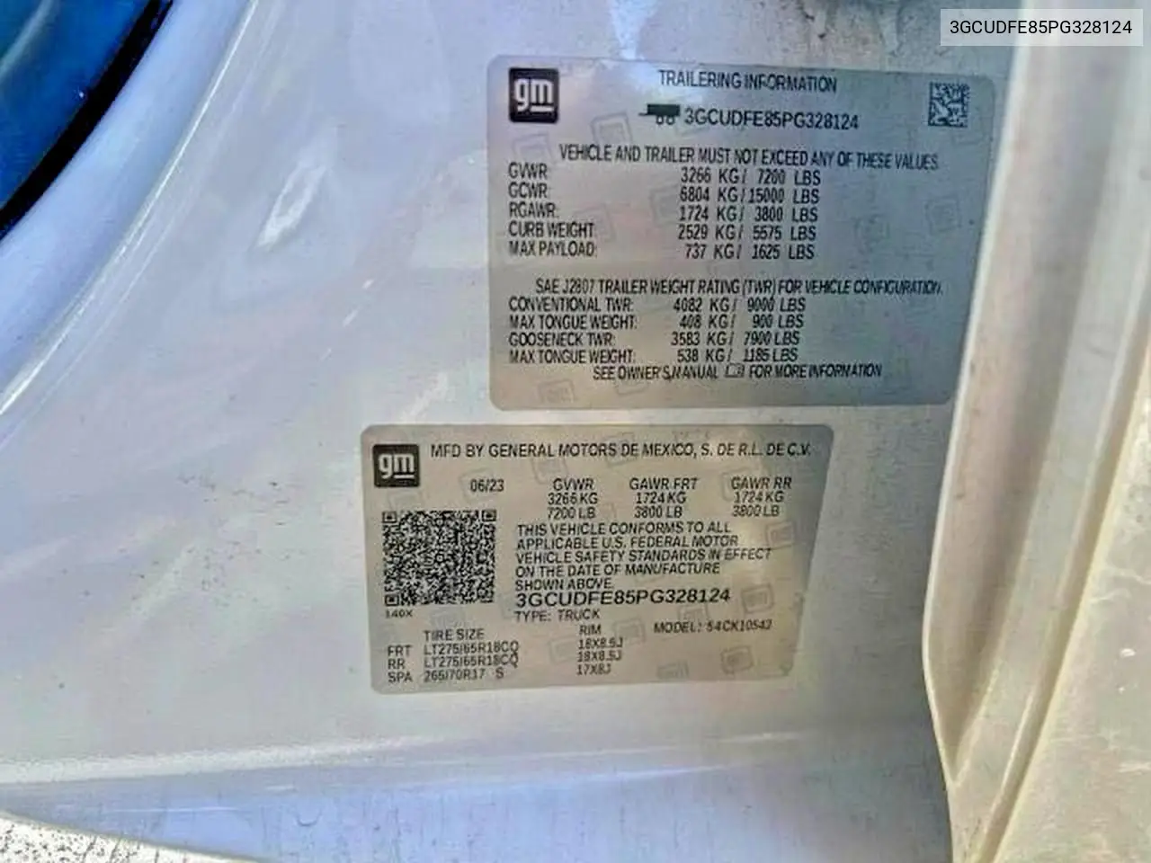 3GCUDFE85PG328124 2023 Chevrolet Silverado K1500 Lt Trail Boss