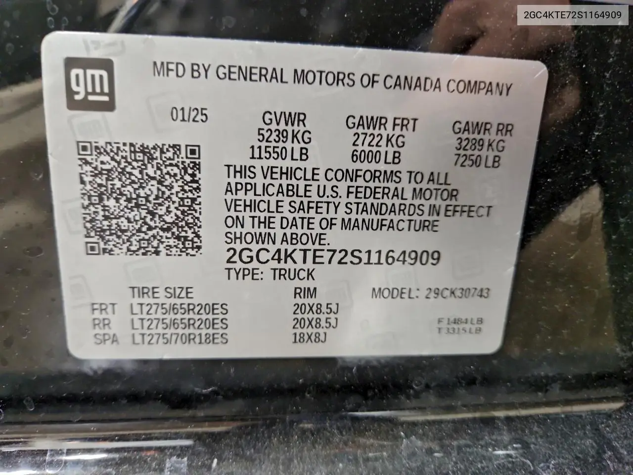 2GC4KTE72S1164909 2025 Chevrolet Silverado K3500 Lt