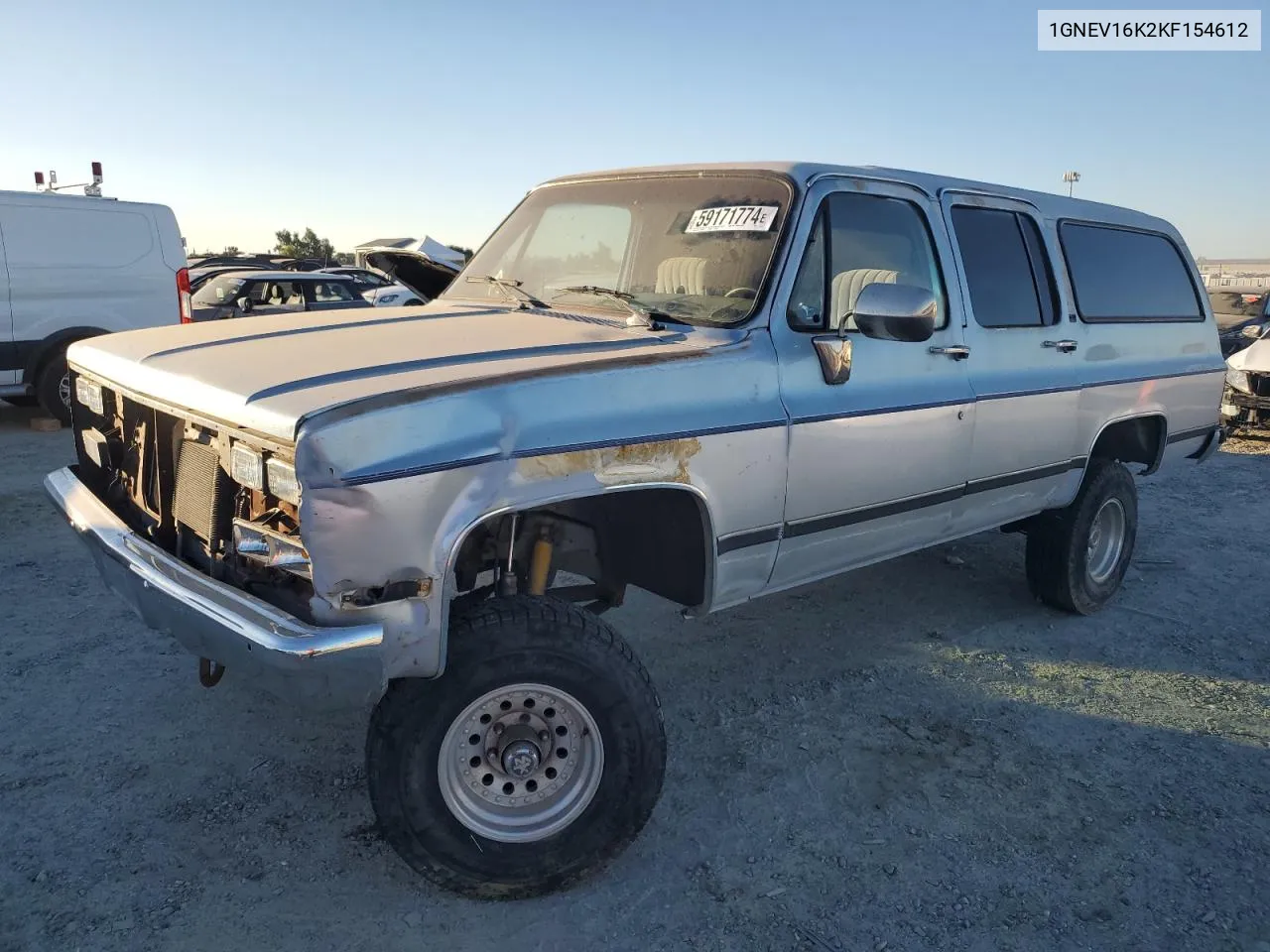 1989 Chevrolet Suburban V1500 VIN: 1GNEV16K2KF154612 Lot: 59171774