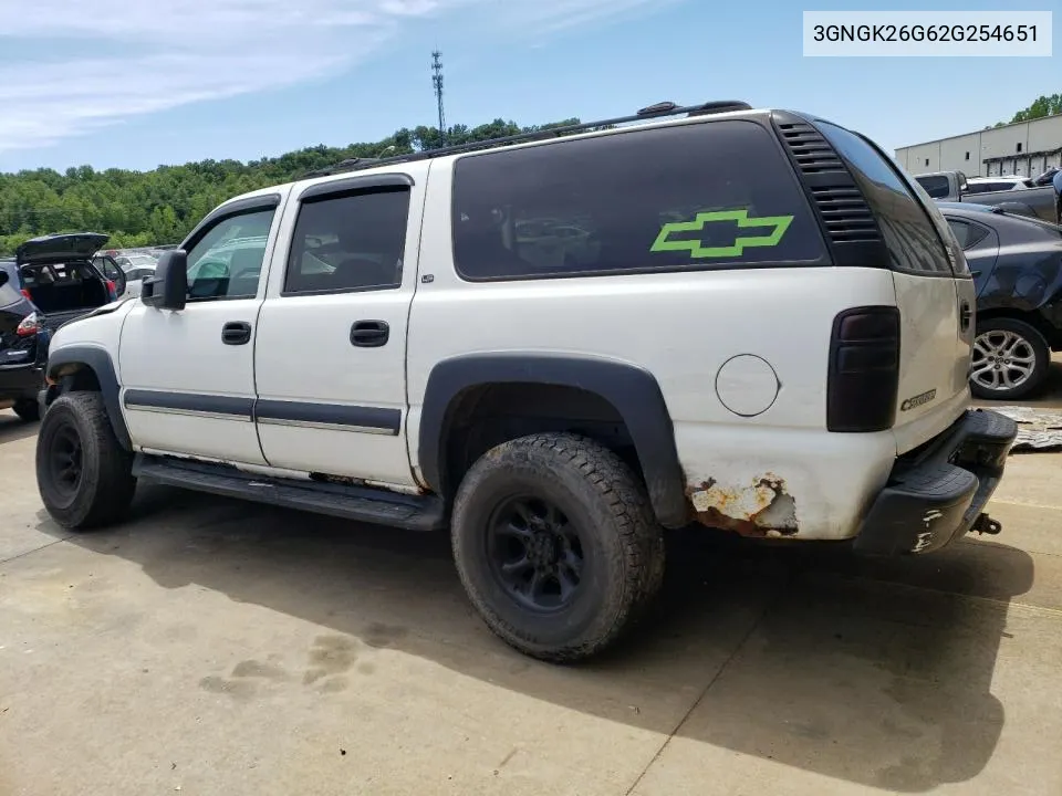 2002 Chevrolet Suburban K2500 VIN: 3GNGK26G62G254651 Lot: 61218624