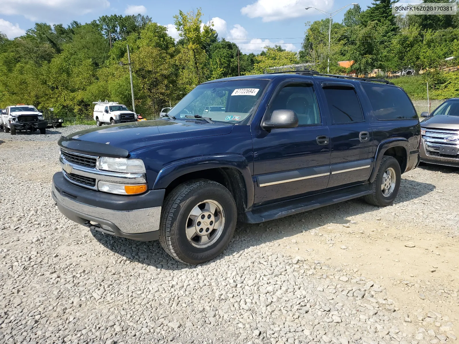 2002 Chevrolet Suburban K1500 VIN: 3GNFK16Z02G170381 Lot: 67722694