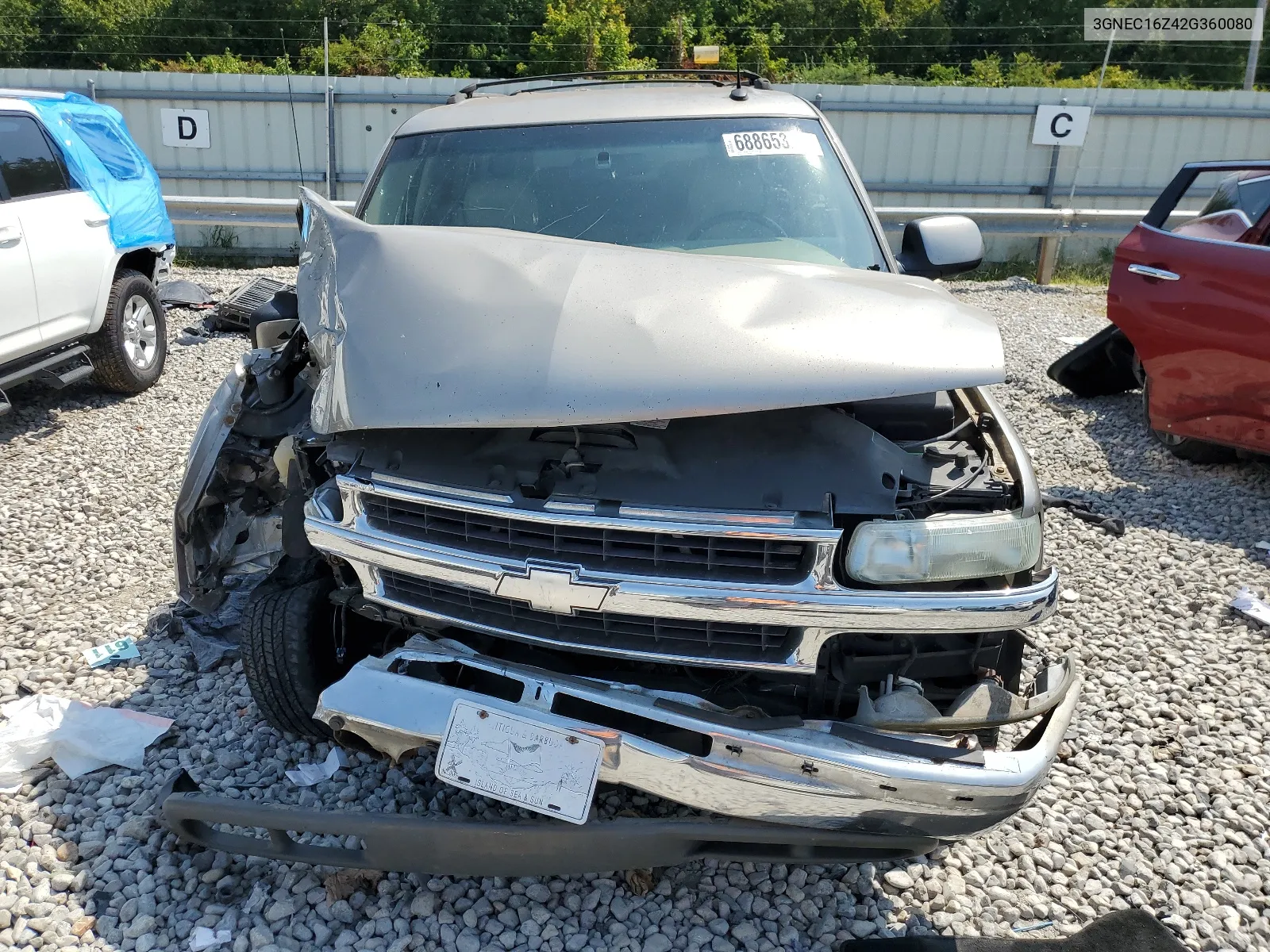 2002 Chevrolet Suburban C1500 VIN: 3GNEC16Z42G360080 Lot: 68865324