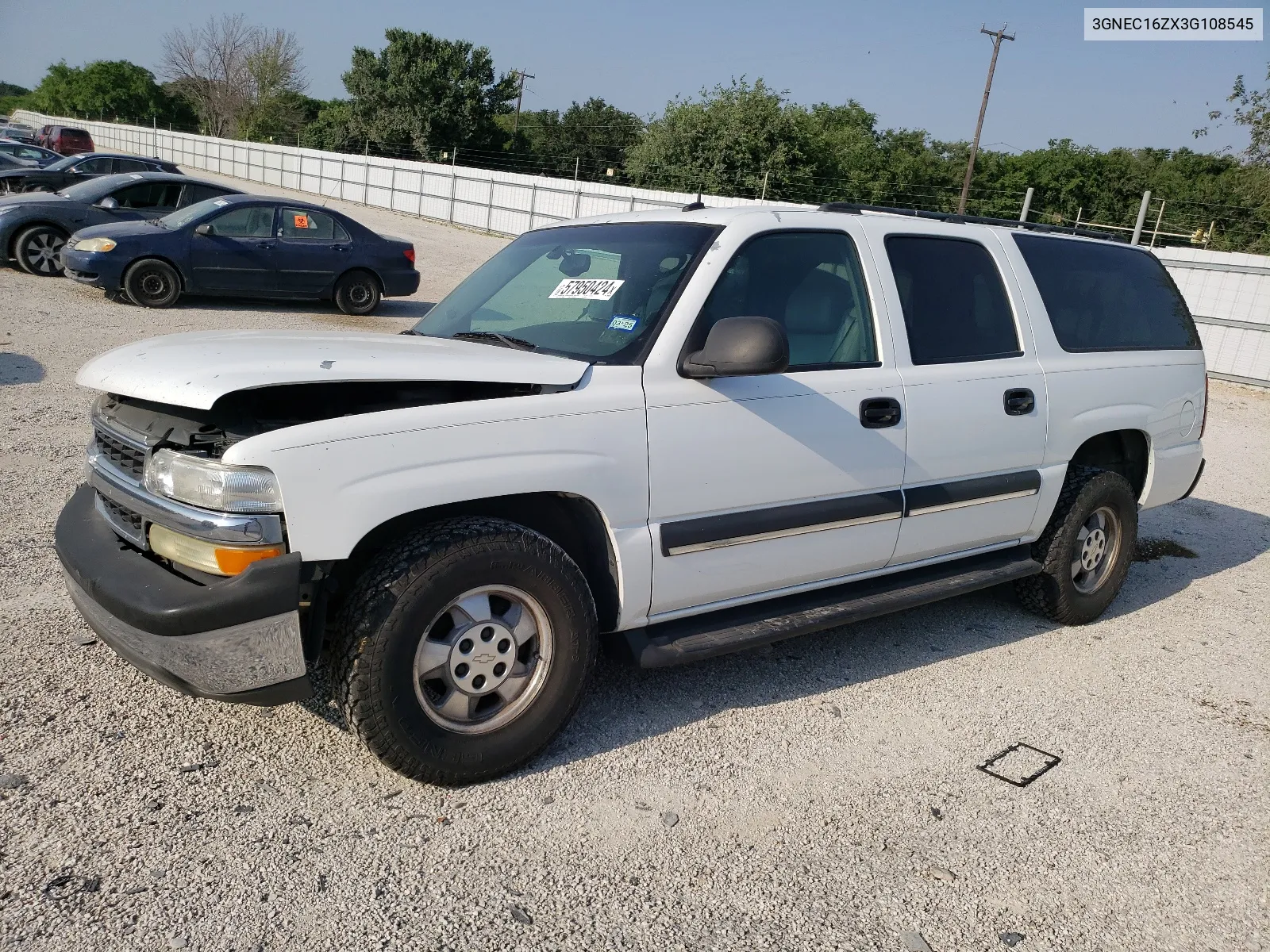 2003 Chevrolet Suburban C1500 VIN: 3GNEC16ZX3G108545 Lot: 57950424