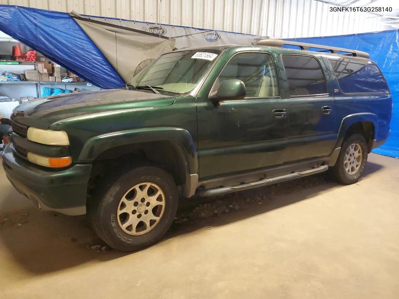 2003 Chevrolet Suburban K1500 VIN: 3GNFK16T63G258140 Lot: 63621564