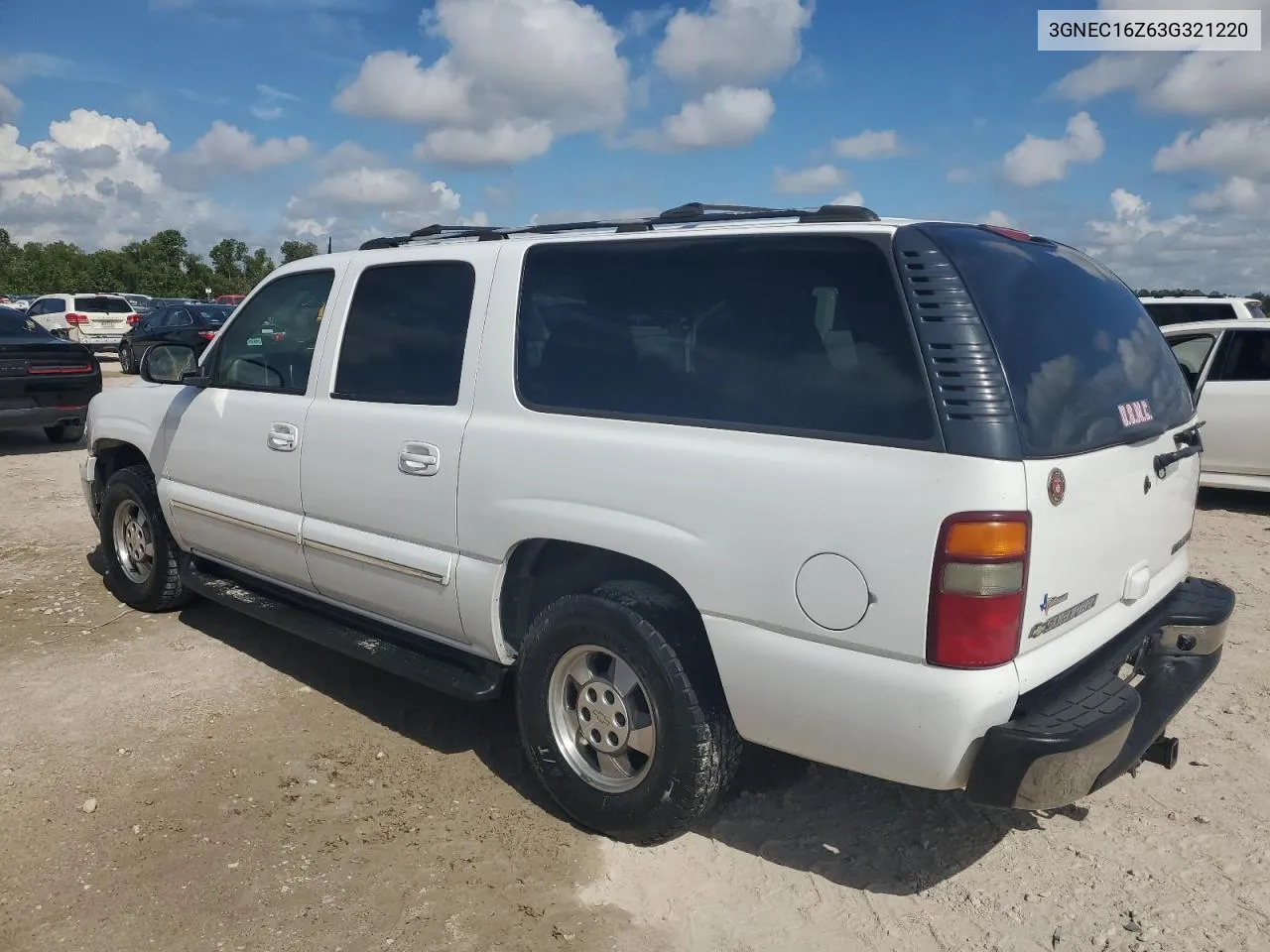 2003 Chevrolet Suburban C1500 VIN: 3GNEC16Z63G321220 Lot: 69144974