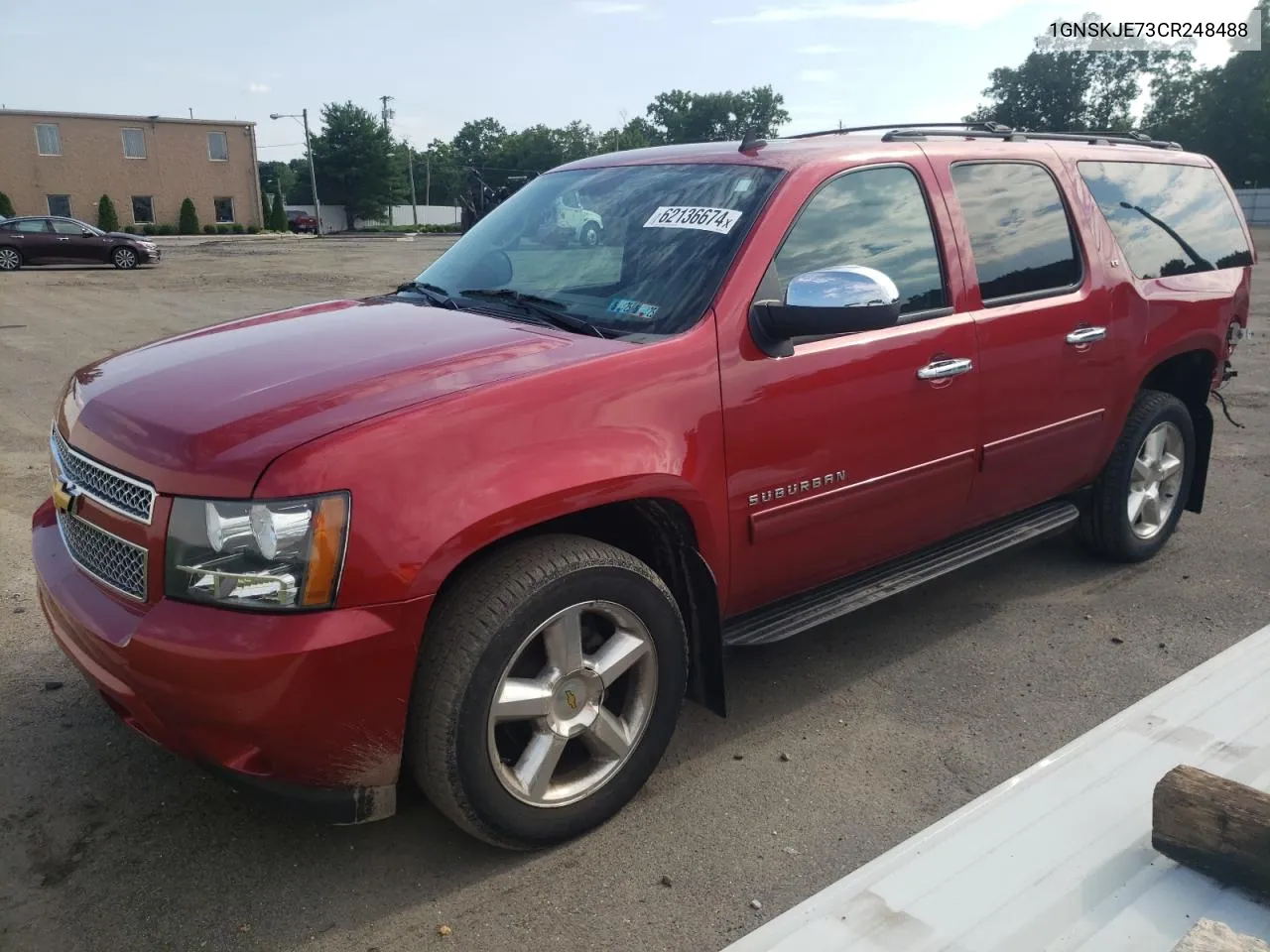 2012 Chevrolet Suburban K1500 Lt VIN: 1GNSKJE73CR248488 Lot: 62136674