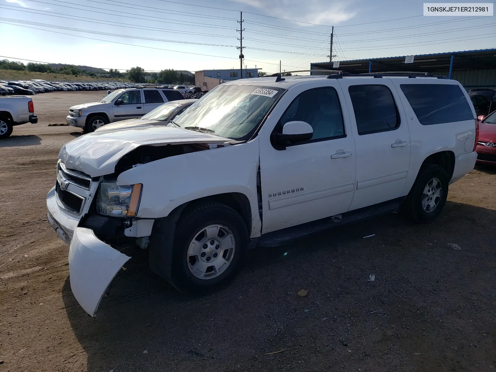 2014 Chevrolet Suburban K1500 Lt VIN: 1GNSKJE71ER212981 Lot: 65953354