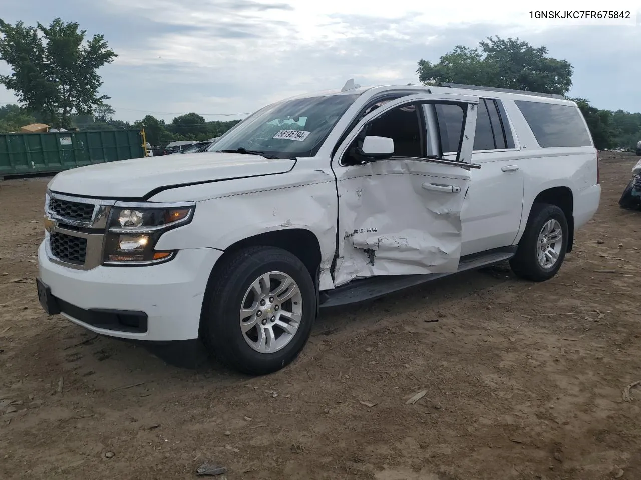 2015 Chevrolet Suburban K1500 Lt VIN: 1GNSKJKC7FR675842 Lot: 56195794