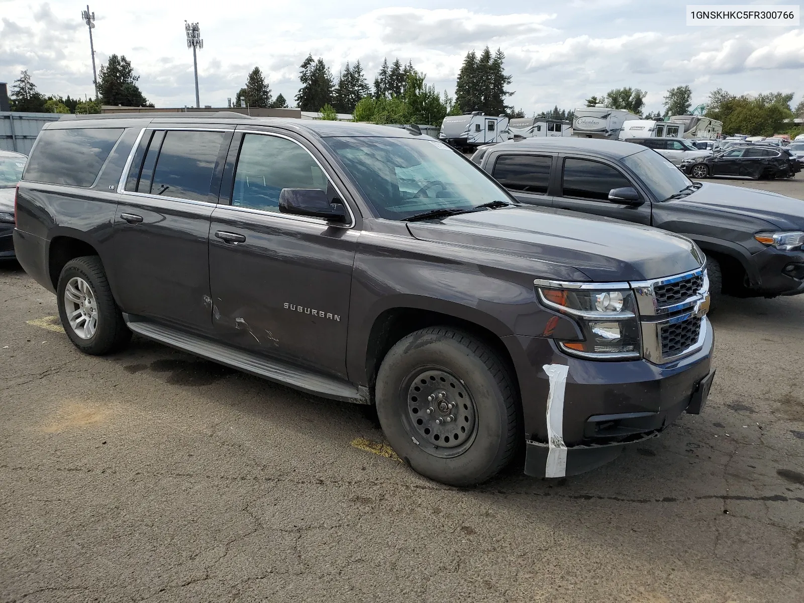 2015 Chevrolet Suburban K1500 Ls VIN: 1GNSKHKC5FR300766 Lot: 67941884