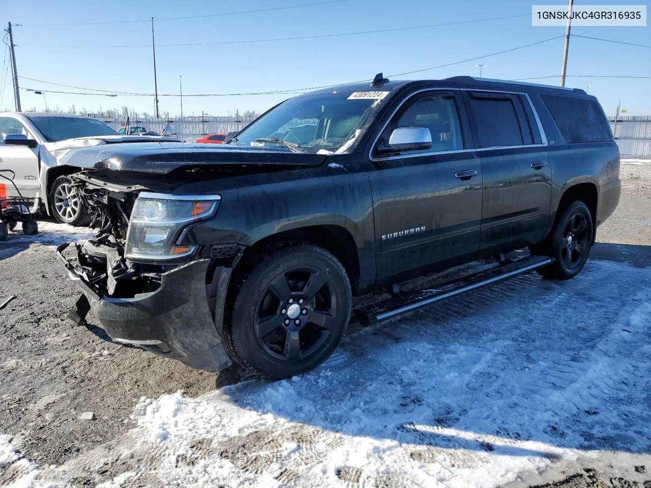 2016 Chevrolet Suburban K1500 Ltz VIN: 1GNSKJKC4GR316935 Lot: 46764304