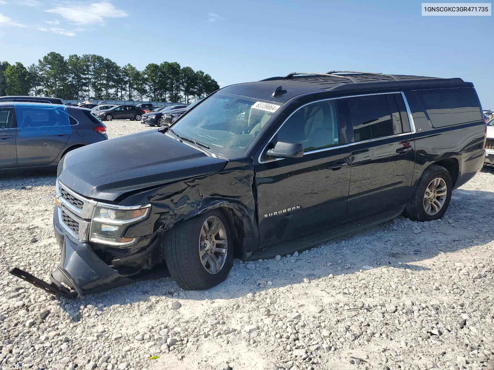 2016 Chevrolet Suburban C1500 Ls VIN: 1GNSCGKC3GR471735 Lot: 63139064