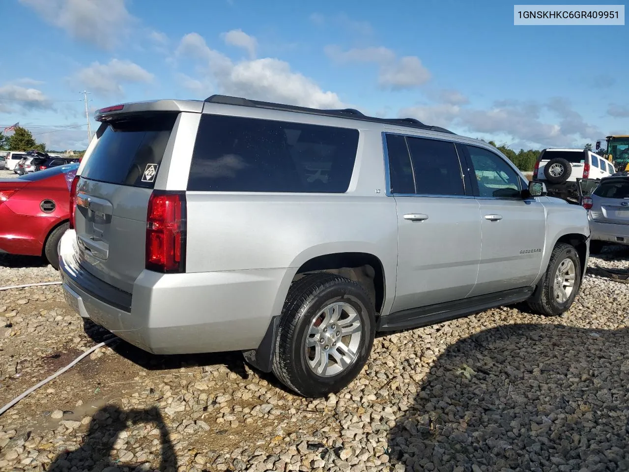 2016 Chevrolet Suburban K1500 Lt VIN: 1GNSKHKC6GR409951 Lot: 70265364