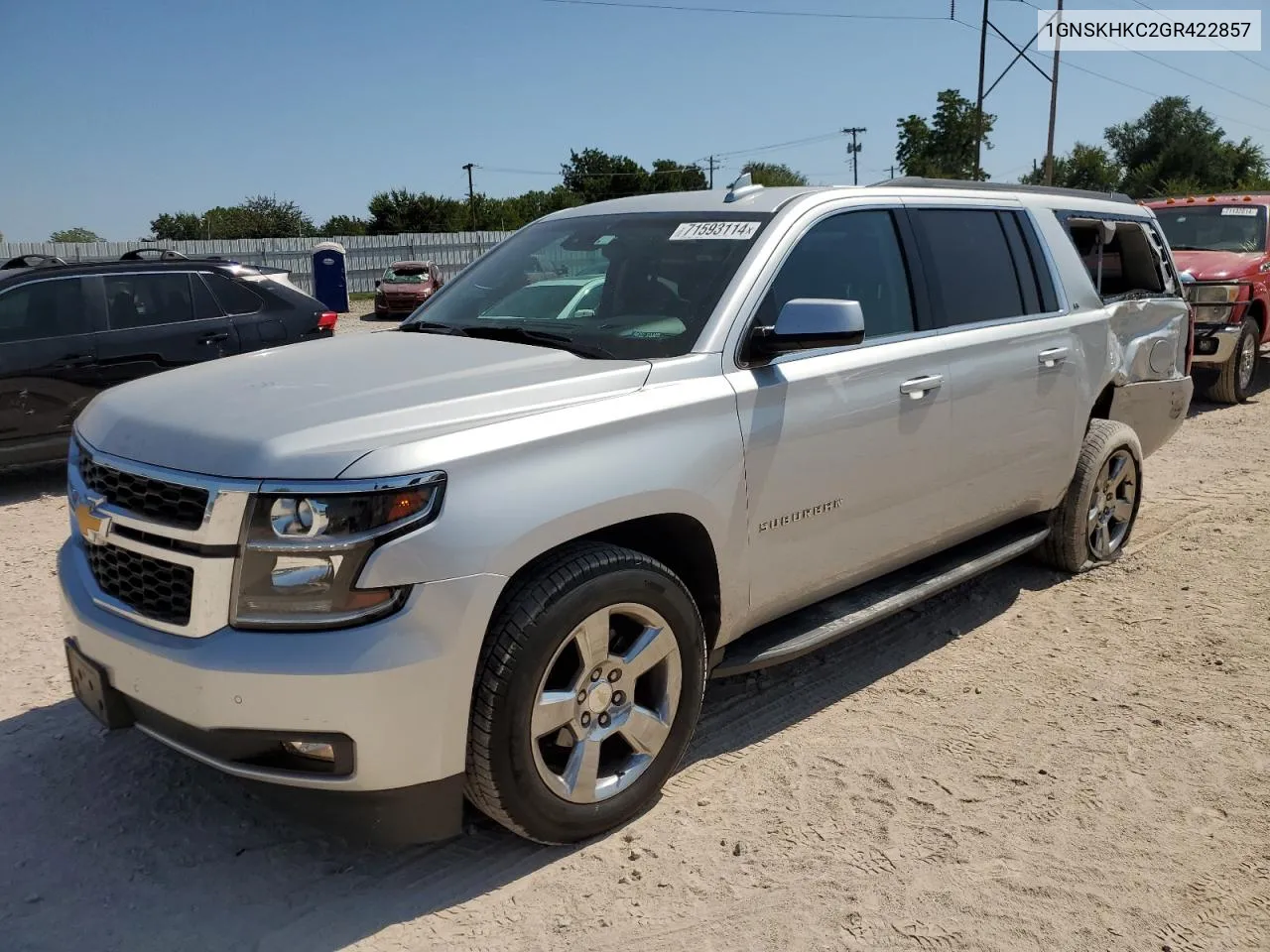 2016 Chevrolet Suburban K1500 Lt VIN: 1GNSKHKC2GR422857 Lot: 71593114