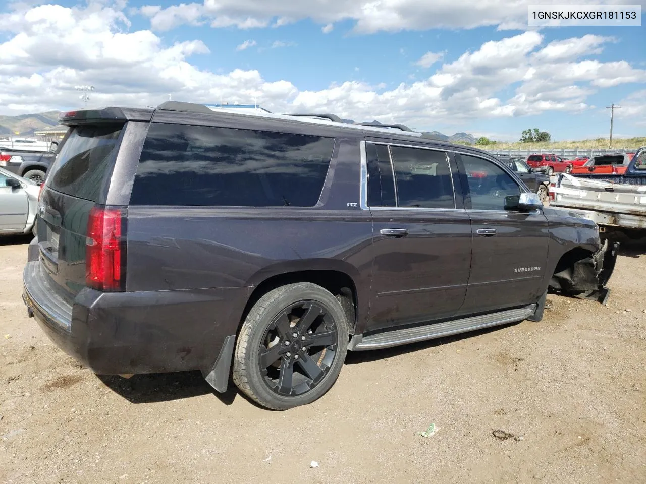 1GNSKJKCXGR181153 2016 Chevrolet Suburban K1500 Ltz