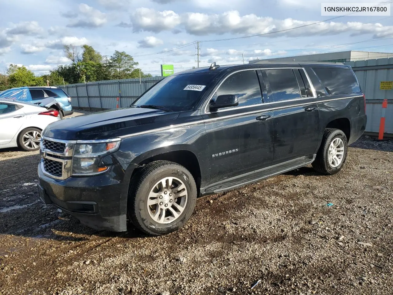 1GNSKHKC2JR167800 2018 Chevrolet Suburban K1500 Lt