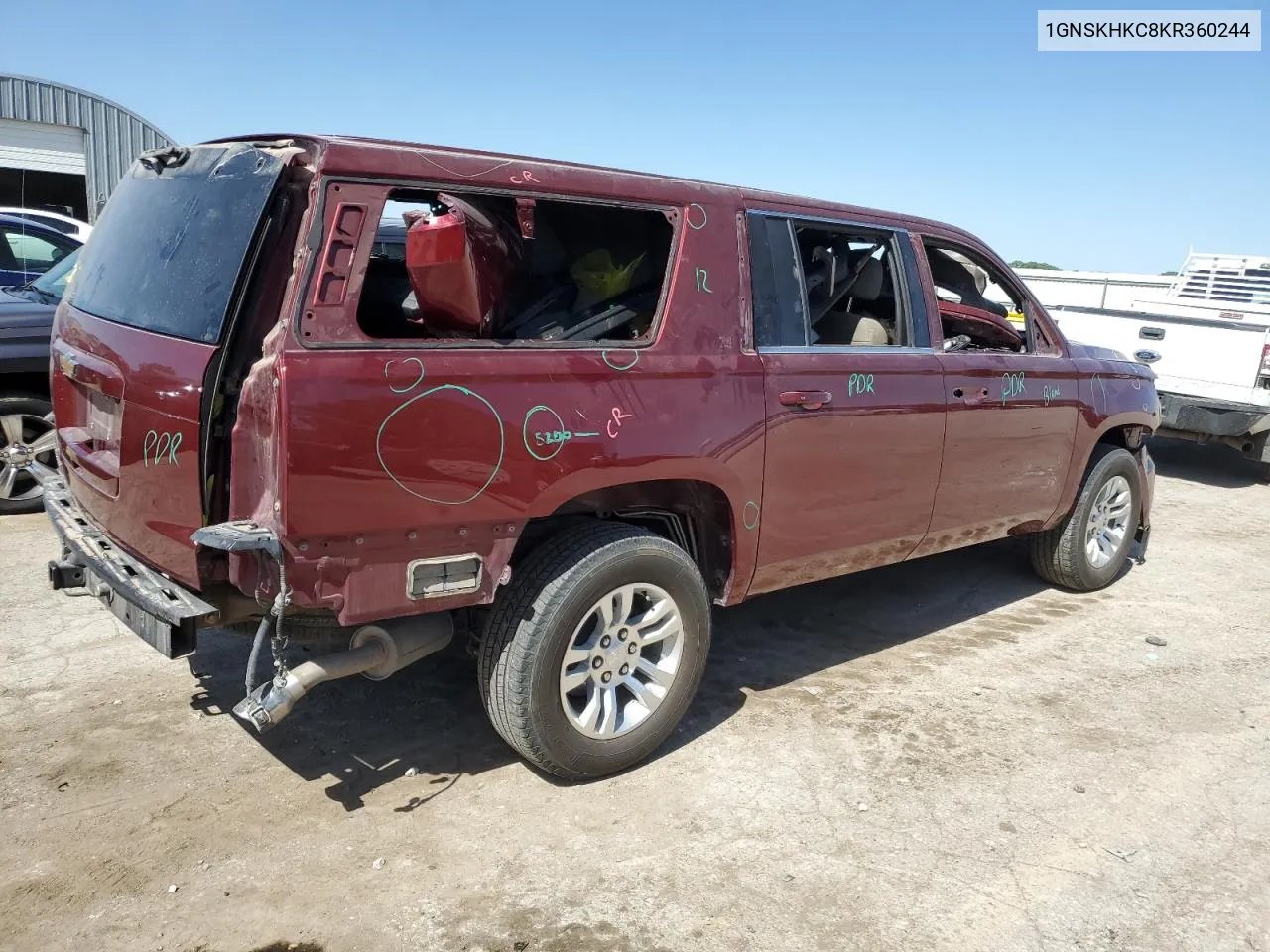 2019 Chevrolet Suburban K1500 Lt VIN: 1GNSKHKC8KR360244 Lot: 53742834