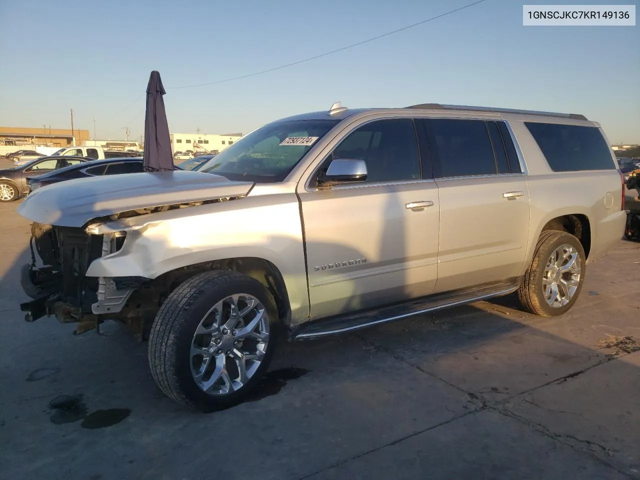 2019 Chevrolet Suburban C1500 Premier VIN: 1GNSCJKC7KR149136 Lot: 72937124