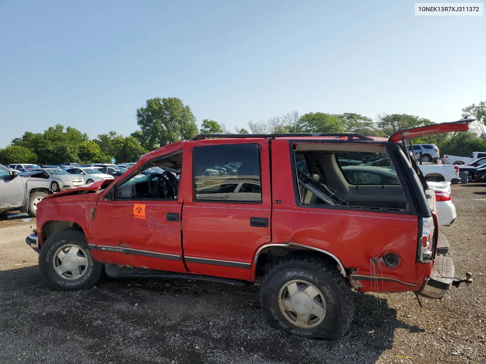 1999 Chevrolet Tahoe K1500 VIN: 1GNEK13R7XJ311372 Lot: 62507244