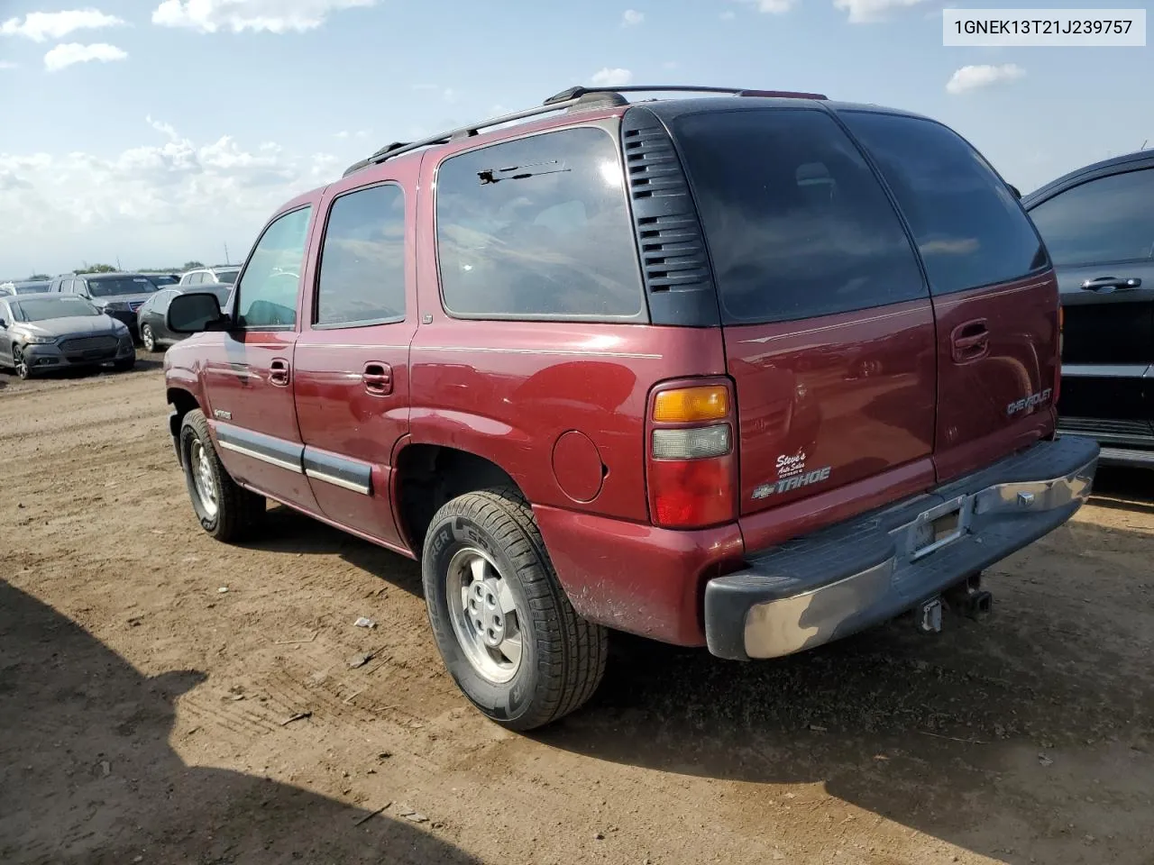 2001 Chevrolet Tahoe K1500 VIN: 1GNEK13T21J239757 Lot: 70224514