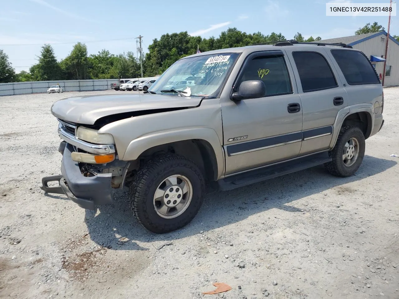 2002 Chevrolet Tahoe C1500 VIN: 1GNEC13V42R251488 Lot: 58340734