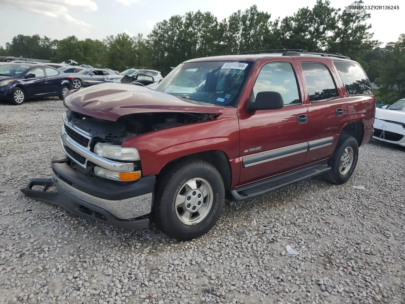 2002 Chevrolet Tahoe K1500 VIN: 1GNEK13Z92R136245 Lot: 63317704