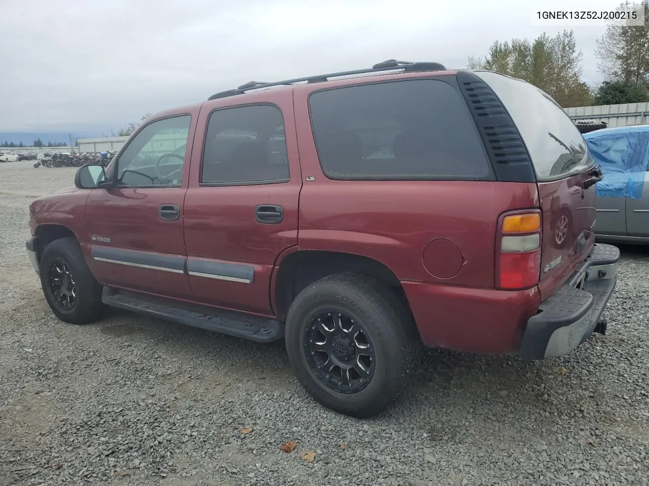 2002 Chevrolet Tahoe K1500 VIN: 1GNEK13Z52J200215 Lot: 72827214