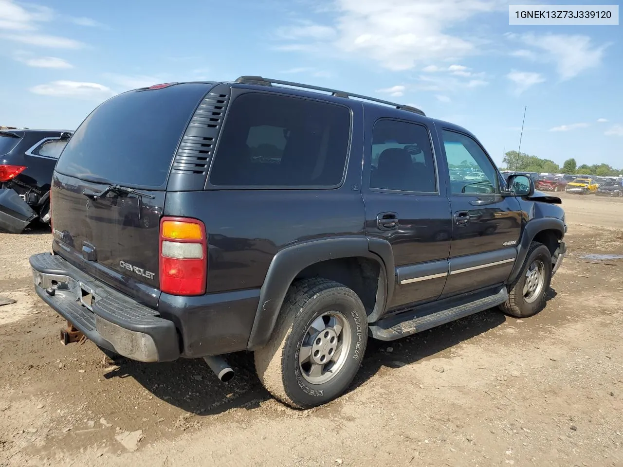 2003 Chevrolet Tahoe K1500 VIN: 1GNEK13Z73J339120 Lot: 59690914