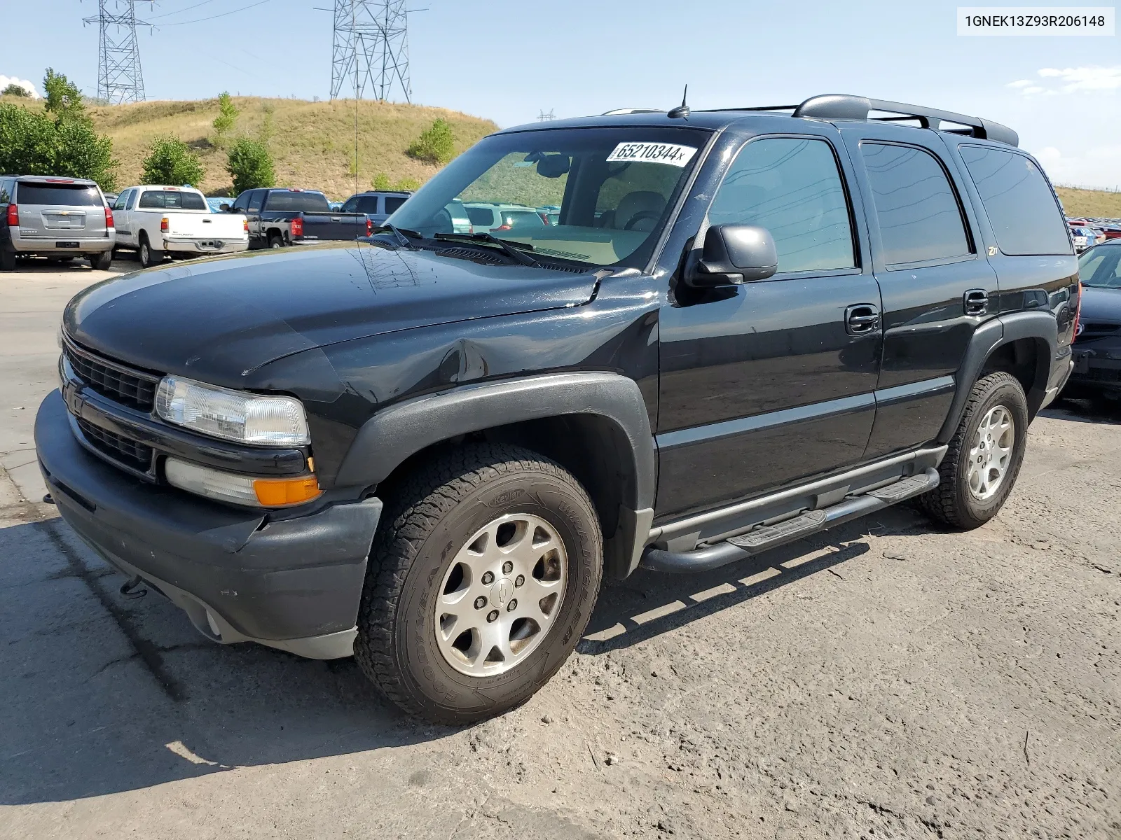 2003 Chevrolet Tahoe K1500 VIN: 1GNEK13Z93R206148 Lot: 65210344